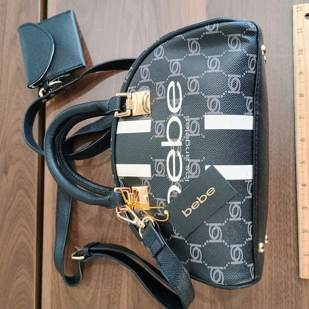 bebe Black and White Crossbody Bag